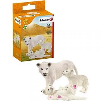 Schleich Figura de León Madre con Cachorros - Granja Realista de Juguete, incluye una figura detallada de león madre y dos cachorros, fabricada en material resistente y no tóxico, ideal para juegos creativos y educativos