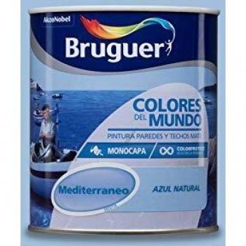 Bruguer Colores del Mundo Pintura para paredes monocapa Mediterráneo Azul Natural 750 ml