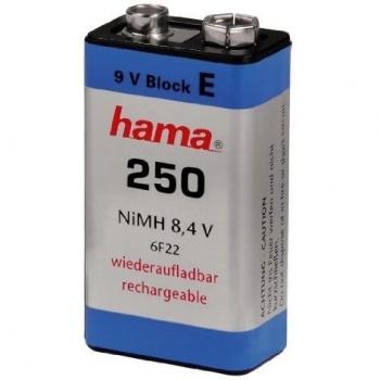 Hama - Pila recargable NiMH 9V 250 mAh