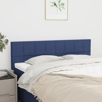 Cabecero de cama 2 piezas azul 72x5x78/88 cm tela