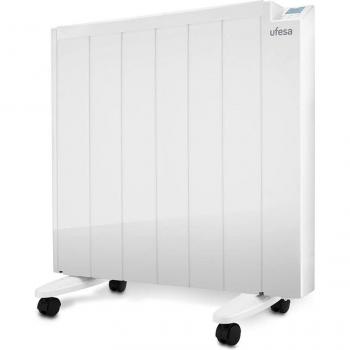 Ufesa EM1200 Emisor Térmico con 1200W de Potencia, 6 Elementos, 4 Modos: Confort, Económico, Anti-hielo y Stand-by, Temperatura ajustable de 5 a 35ºC, Display LCD, Programación Diaria y Semanal