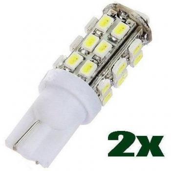 SODIAL(R) 2 X Bombilla Lampara Blanco 28 SMD LED T10 W5W 501 194 168 para Interior de Coche