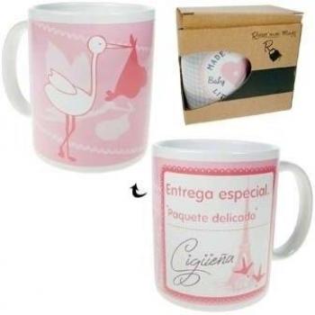 Pinkmarket - 25917.F Taza personalizada de goma - rubber 3D de desayuno y café. Mug Cup de desayuno con relieve para leche, agua, zumo de frutas. Diseño F en 4 colores