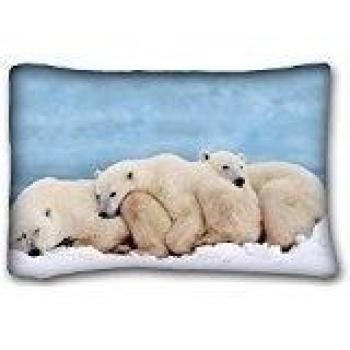 Custom ( Bears Animal Polar Bear ) Pillow Covers Bedding Accessories Size 20X30 suitable for Queen-bed PC-Orange-34385