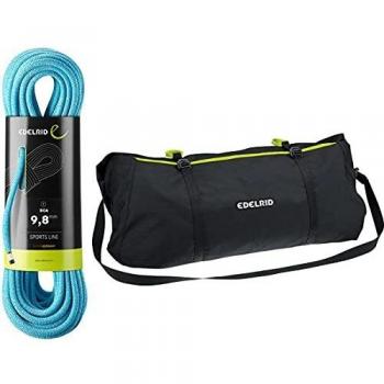 EDELRID Boa 9.8 Cuerda de escalada con bolsa de cuerda, azul, 80 m