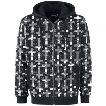 Gothicana by EMP Mask of Sanity Sudadera Capucha con Cremallera Negro/Camuflaje 3XL
