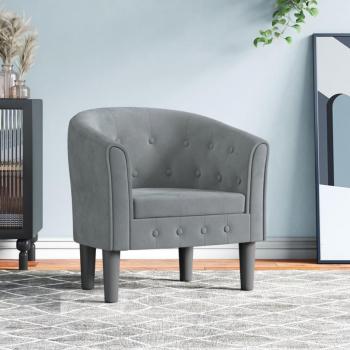 Sillón Cabriolet de terciopelo gris oscuro