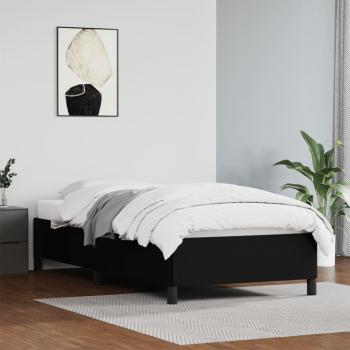 Estructura de cama de cuero sintético negro 80x200 cm