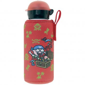 Katuki Saguyaki Botella Infantil de Aluminio 0,45L con Funda de Neopreno Roja