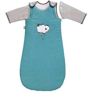 P 'tit Basile - Saco de dormir de invierno para bebé niño, 6-24 meses - 90 cm - con mangas largas extraibles removibles desmontables, algodón orgánico, TOG 2,5 Dans les nuages