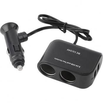 Cargador de coche 60W 12V, adaptador divisor USB 3 en 1 para mechero, cargador móvil para iPhone y iPad