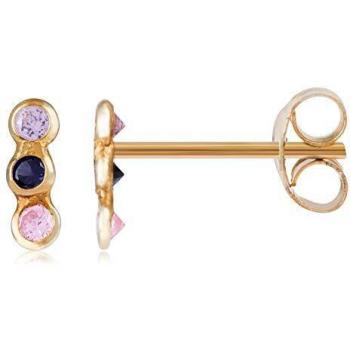 Córdoba Jewels | Pendientes en plata de ley 925 bañada en oro con zirconita con diseño Trio Zirconium Gold