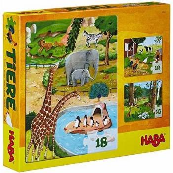 Puzzle HABA Animales - 3 Motivos, 12 a 18 Piezas, A partir de 3 Años
