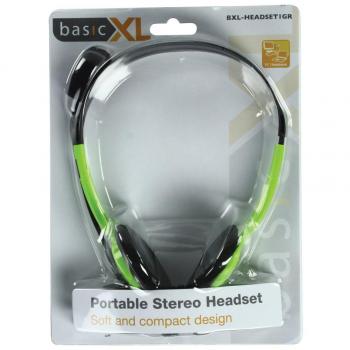 basicXL BXL-HEADSET1GR - Auriculares con micrófono