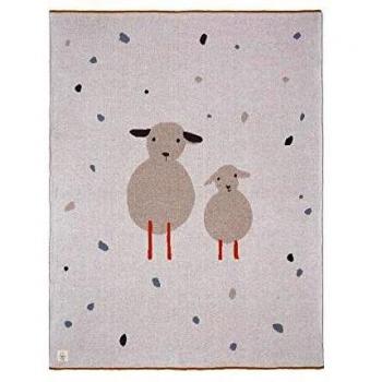 Manta de Punto para Bebé Lässig Tiny Farmer Oveja 80 x 100 cm - Algodón Orgánico GOTS