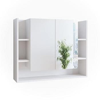 Armario Espejo para Baño Elira, Blanco, 80.2 x 64 cm