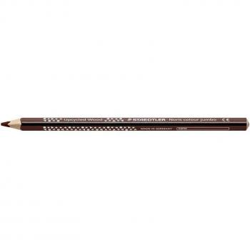 Staedtler Noris Jumbo 128 Triplus Lápices de Color Marrón - Pack de 12 - Mina de 4mm - Alta Resistencia a la Rotura - Diseño Ergonómico Triangular