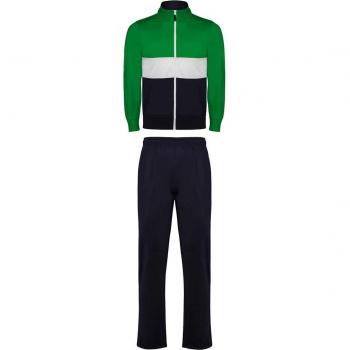Conjunto deportivo de niño colour block con chaqueta de franja blanca y pantalón