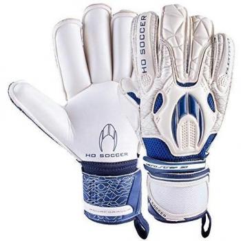 HO Soccer Guerrero Roll Guantes de Portero, Unisex Adulto, Blanco/Azul, 9.5