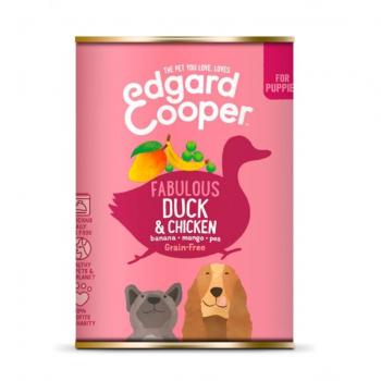 Edgard & Cooper Puppy Comida Húmeda Sin Cereales con Pato y Pollo 400g