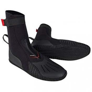 O'Neill Youth Heat 5mm Zip Boot - Escarpines de neopreno para niños, 5 mm de grosor, con punta redonda, diseño unisex, color negro, incluye correa de espinilla antirrugas