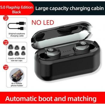 Auriculares Inalámbricos V5.0 Bluetooth Estéreo HD con Micrófono Doble y Estuche de Carga de 2000mAh Sin Retraso