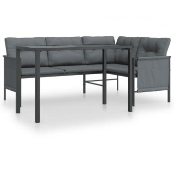 2-Piece Anthracite Steel Garden Dining Set