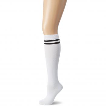 Urban Classics Ladies College Knee Socks - White/Black, EU36-42