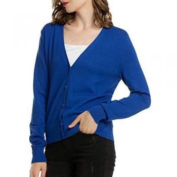 Woolen Bloom Cárdigan Mujeres Chaqueta de Punto Básico de Manga Larga con Botones Rebecas Camisetas de Fiesta Blusas Largas Chal Flojo Elegante