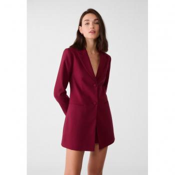 Burgundy Low-Cut Back Blazer Playsuit M