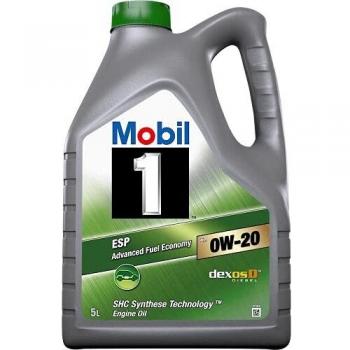 Aceite de motor Mobil 1 ESP X2 0W-20 5L para Toyota Yaris y Volkswagen Golf