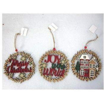 Bola Navidad Plana Joy 15x0,5cm 3Std - Gerimport