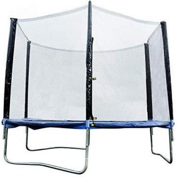 HOMCOM Cama Elástica Ø244cm + Red de Seguridad Set Trampolín para Jardín Carga Máx. 100Kg Azul y Negro
