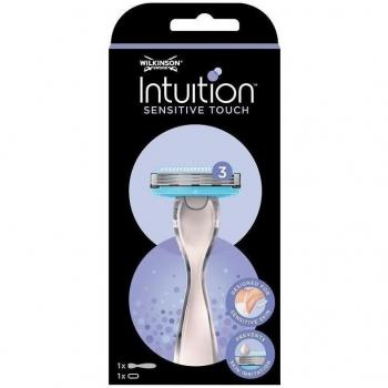 WILKINSON - Intuition Sensitive Touch - Maquinilla de Afeitar para Pieles Sensibles + 1 Recambio de 3 Hojas Compatible con la Gama Intuition Complete, incluye 1 afeitadora y