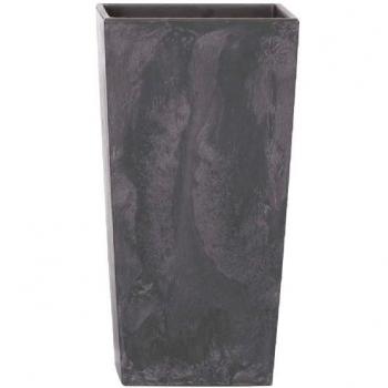 Maceta alta 11,4 L PROSPERPLAST Urbi Square Effect de plástico con depósito en color Terracota