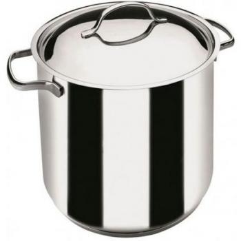 Lacor Olla Alta Acero Inoxidable, Incluye Tapa, Cierre de Precisión, Apta para Todo Tipo de Cocinas, Capacidad: 9L, Altura: 20 cm, Diámetro: 24 cm, INOX