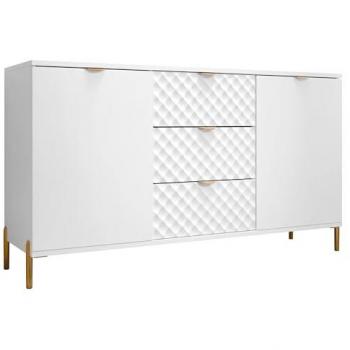 Cómoda Comfivo V101, Blanca, Con Cajones y Puertas, 150 x 85 x 42 cm