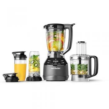 Batidora Multifuncional NutriBullet Triple Prep System NBF580B, 1500W, 3 en 1, Negra