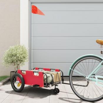 Remolque para bicicletas vidaXL de hierro y tela Oxford, disponible en colores Amarillo, Azul, Gris y Rojo