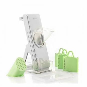 Mandolina Cortadora de Verduras Plegable 5 en 1 Slichen InnovaGoods, cortador de verduras multifuncional con cinco funciones diferentes, diseño plegable para fácil almacenamiento, incluye cuchillas intercambiables para cortar, r