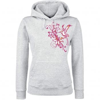 Flowers And Birds Sudadera con Capucha Gris/Melé L