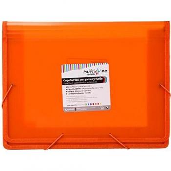 Grafoplás 4802052. Carpeta Maxi con Gomas y Fuelle, Naranja, A4+, Multiline