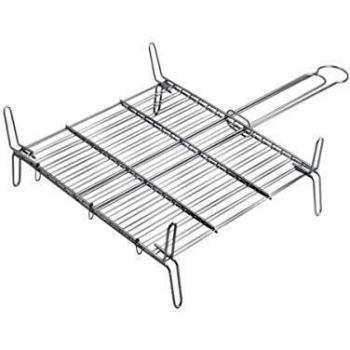 Doble parrilla para la barbacoa - Zinc - 50x50 cm