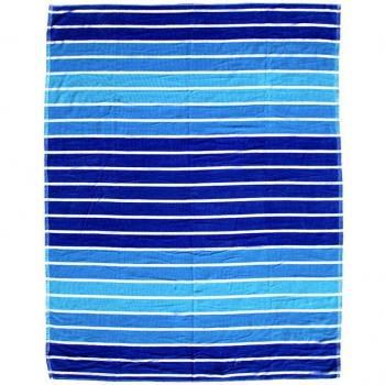 Toalla de playa Jacquard Rayas Multi Azul 140x180cm 100% Algodón