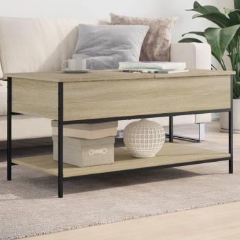 Mesa de centro Sonoma Roble Multicapa Metal 100x50x50 cm