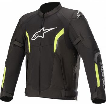 Chaqueta Alpinestars AST V2 Air con Protecciones Homologadas y Paneles de Malla, color Negro-Amarillo Fluo, tipo textil para motocicleta