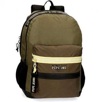 Pepe Jeans Caden Mochila Doble Compartimento Adaptable a Carro Verde 31x46x16 cms Poliéster 22.82L