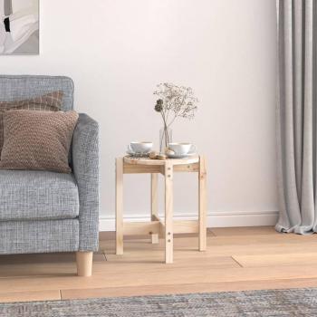 Mesa de centro de madera maciza de pino Ø42,5x45 cm Natural, Blanco, Gris Mesita de Salón o Comedor o Auxiliar Mesa de Café Meuble Salón