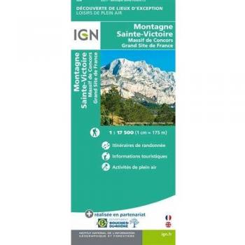 Mapa Montaña Sainte-Victoire IGN 82017 - Verde, Massif Concors, Gran Sitio Francia