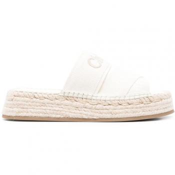 Chloé Women's Mila Platform Sandals in White | Size 38 | CHC24U00WKR